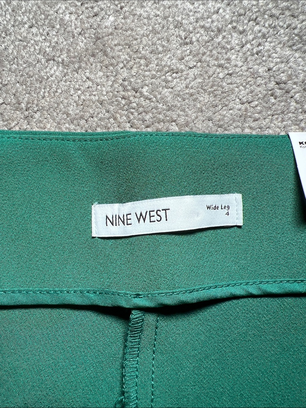 NWT Nine West Emerald Green Wide Leg Pants Size 4 - Picture 3 of 5